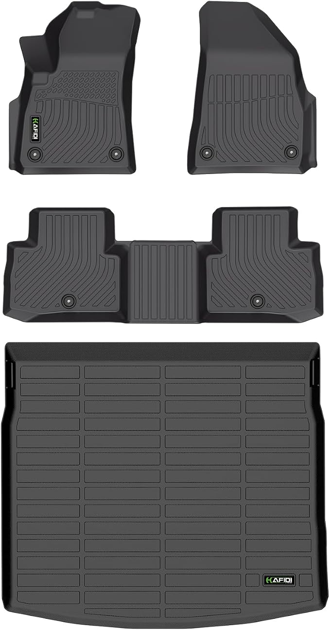HAFIDI® Floor Mats & Cargo Liner Set Fit for 2026 Jeep Cherokee (Not for Grand Cherokee) All Weather TPE Anti-Slip Car Full Set Floor Liners Custom Accessories - Black