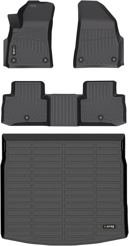 HAFIDI® Floor Mats & Cargo Liner Set Fit for 2026 Jeep Cherokee (Not for Grand Cherokee) All Weather TPE Anti-Slip Car Full Set Floor Liners Custom Accessories - Black