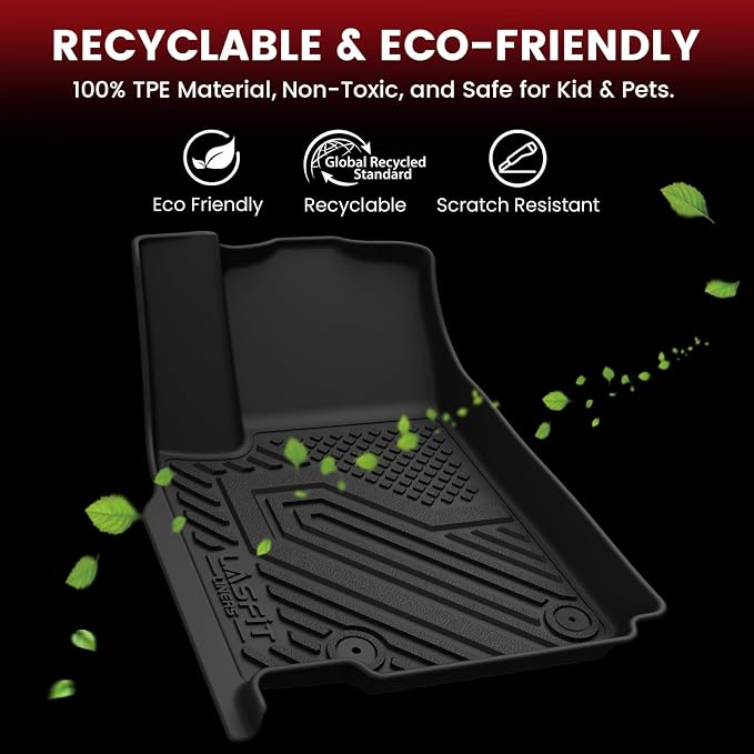LASFIT Floor Mats for Jeep Grand Cherokee WL 2022-2025 2026 5-Seat (Include 4xe, NOT for L), All Weather TPE Custom Fit Car Mats Floor Liners Cargo Liner Cargo Mat Black