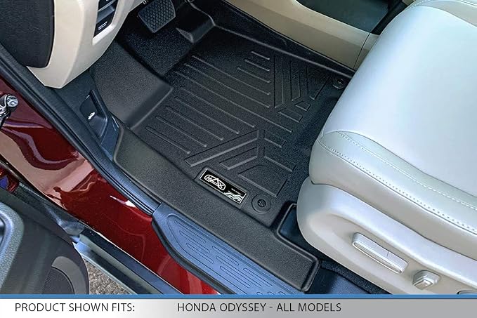 SMARTLINER Custom Fit Floor Mats 2 Row Liner Set for 2018-2025 Honda Odyssey
