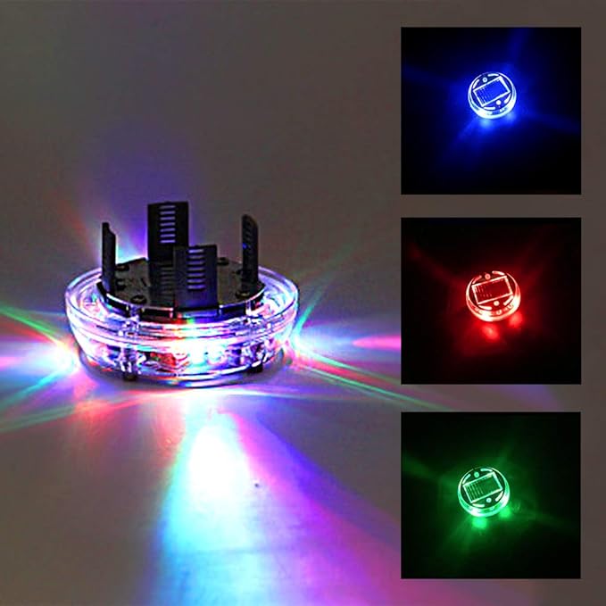 Sidaqi Solar Energy Car Wheel Hub Lamp LED Tire Lights with Motion Sensors - 4PCS Colorful Decorative Waterproof LED Wheel Lights for Cars, Motorcycles, Bicycles