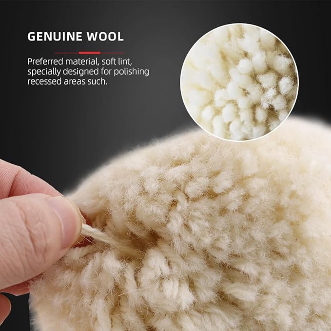 SPTA Polishing Cone, Car Wheel Hub Drill Buffing Sponge Pads Kit, Polishing Ball (Wool Polishing Cone)