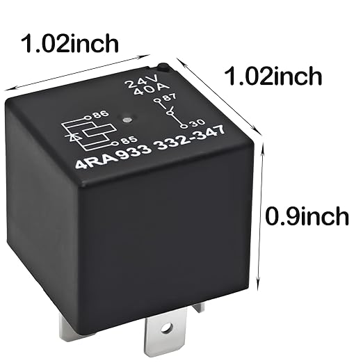 4RA 933 332-347 Automotive Relay (Pack of 2) - 24V 40A 4-Pin Heavy-Duty Relay for Hella 4RA 933 332 347 for Trucks, Commercial Vehicles - Replace HFV4 024-1H1SGD2 V23134-B52-X747