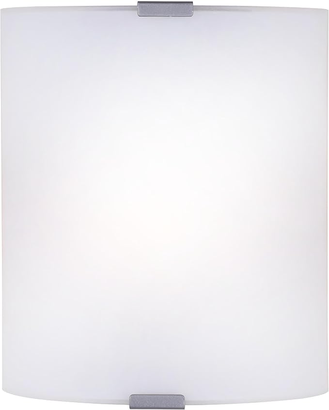 Canarm 1-Light Wall Sconce, Frosted Glass Shade with Gray Accents, Low-Profile Transitional Wall Lighting for Bedroom, Hallway or Living Room