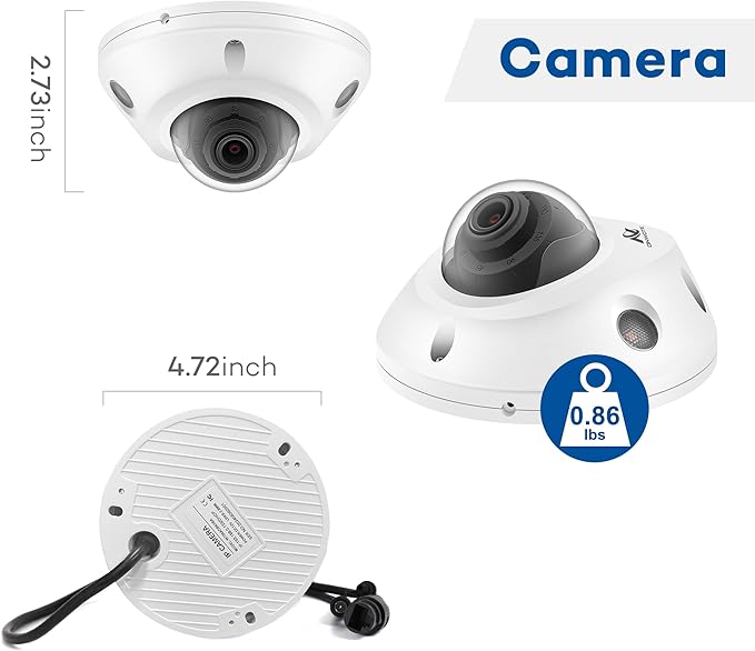ONWOTE 4K 8MP 2 Way Audio PoE IP Security Camera, Vandal Proof IK10, 3840x2160 8 Megapixels, 134° Wide View, AI Human Vehicle Detection, Commercial Wired Camera for Business, Add-on to PoE NVR System