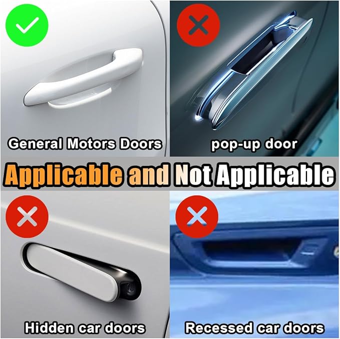 10PCS Bling Car Door Handle Anti-Scratch Sticker, Bling Car Door Handle Sticker, Universal Car Doors Handles Protective Cover, Shiny Rhinestone Auto Decor Accessories for Women (White&Red)