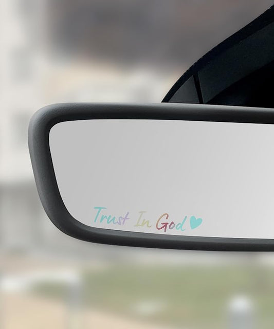 SCUARI 4PCS Car Stickers,Cars Decals,Car Accessories Trust in God Rearview Mirror Sticker,Trust in God Mirror Decals,Suitable for Most Cars, Trucks, Motorcycles, SUVs (Colorful)