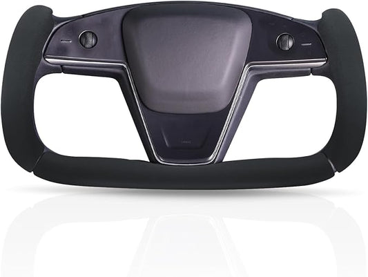 Steering Wheel Cover for Tesla Yoke Steering Wheel Cover Customzied for Tesla Model S 2021-Present/Model X 2021-Present Accessories,Anti-Slip,Comfortable Grip,Breathable,Black