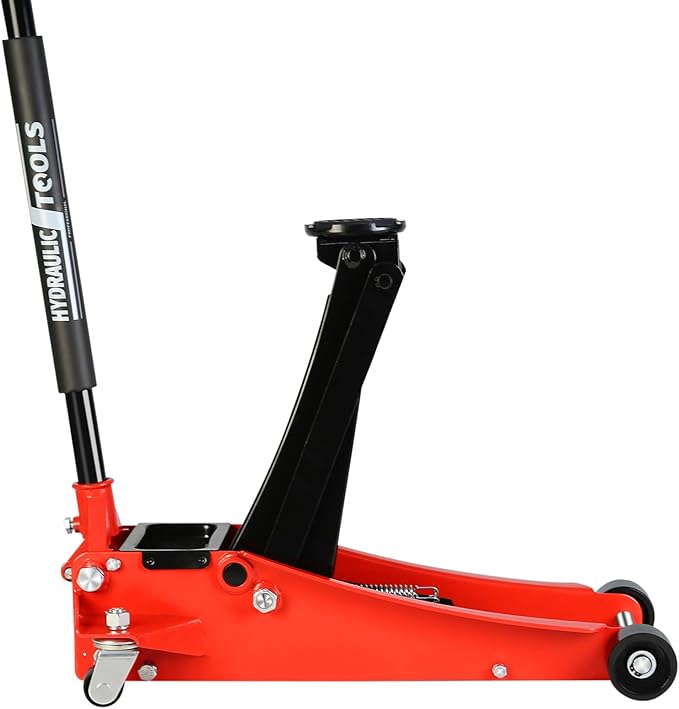 Floor Jack 2.5 Ton Low Profile Capacity Fast Lift Service Jack Steel Heavy Duty Hydraulic Car Jack with Dual Pistons Quick Lift Pump for Sport Utility Vehicle, Lifting Range 3.5"-19.5",Red