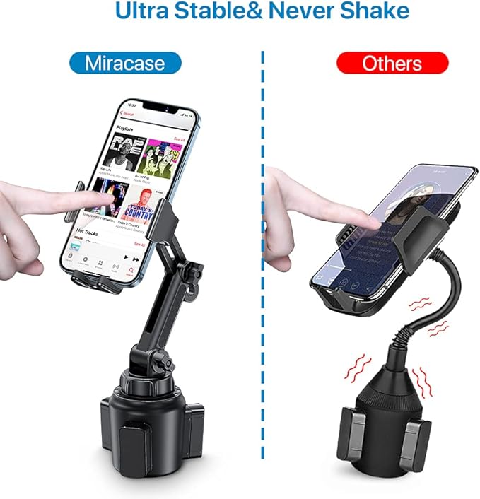 Miracase Cup Phone Holder for Car, [Upgraded Version] Adjustable Long Neck Car Cup Holder Phone Mount Cradle Friendly Compatible with iPhone Samsung Google and All Smartphones, Light Blue