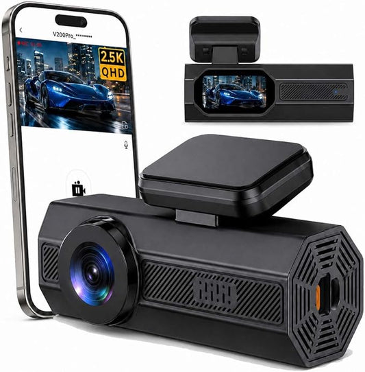 Dash Cam 2.5K Dash Cam Front, VEEMENT Dash Camera for Cars with APP, WiFi Control Dash Cams with WDR Night Vision, 24Hr Parking Mode, 170° Wide Angle, G-Sensor, Loop Recording
