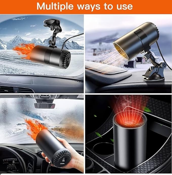 Car Heater, Windshield Defogger and Defroster, 12V 150W Portable Car Heater, Fast Heating and Cooling Car Heater, Plug-in Car Heaters (Black)