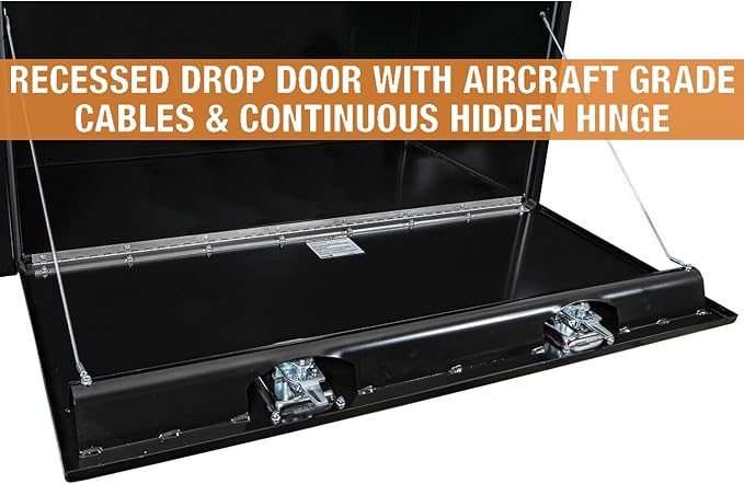 Buyers Products 1704310 Black Steel Underbody Truck Tool Box – 24 x 24 x 48 Inch - Truck Bed & Underbelly RV Storage Box, Locking T-Latch, Weather-Resistant, Heavy-Duty Flatbed Job Box, Made in USA