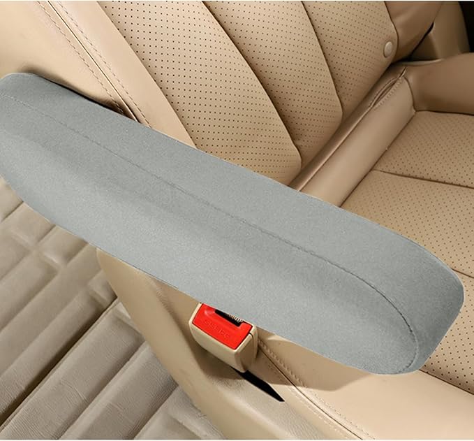 AUCELI 2 Pcs Car Front Seat Armrest Covers, Cloth Fabric Armrest Protectors, Direct Replacement Center Console Lid Armrest Cover Skin, Universal Accessories for Car, SUV, Truck and Van