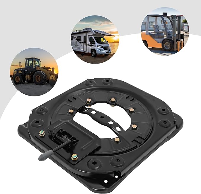 Steel Plate Swivel Seat Base, 360° Rotatable Sitz-Drehsockel W/Push Handle, 3.0mm Cold-Rolled Steel Plate & 4-Point Locking Design,Base Load 130kg For Vans Rvs Commercial Vehicles.