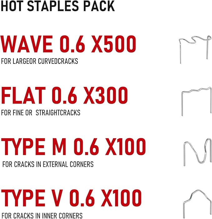 RX WELD Plastic Welder, 2 in 1 Welding Kit Repair Welder 1000PCS Hot Stapler for Car Bumper Cracks, Kayaks, Plastic Toys, Patent Number D1052628