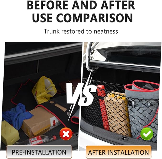 49" x 15.7" Truck Bed Organizer,Elastic Shrink Truck Cargo Net with 4 Metal Hooks Keep Truck Interior Tidy,Truck Bed Storage Hold Many Items Compatible with Chevrolet,Ford,GMC (XL 49"x15.7")