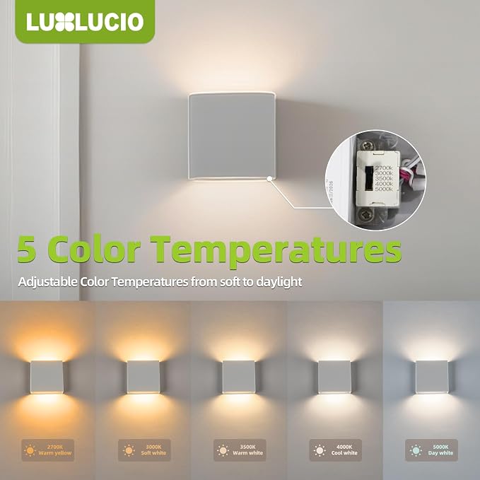 Bright Silver Up and Down Wall Sconce, 18W Dimmable 5%-100%, 5CCT 2700K-5000K Modern Wall Light, CRI90+, 120V-277V ETL FCC Certified, Indoor Outdoor Porch Living Room Wall Lamp