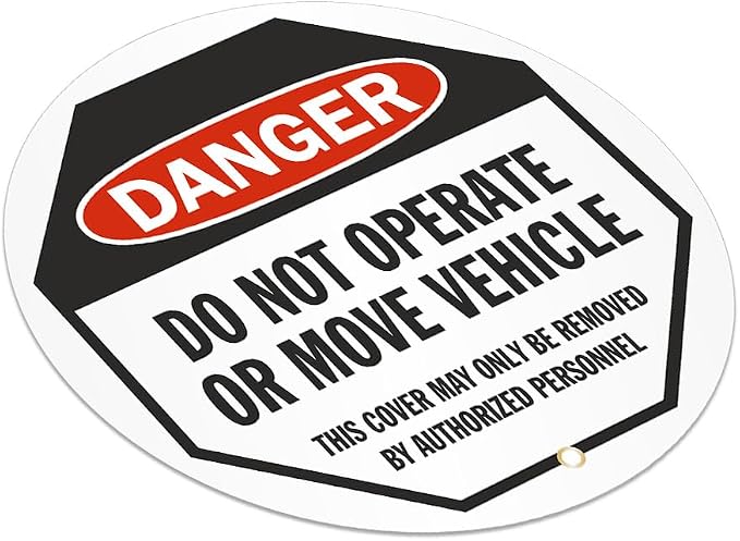 SmartSign Danger - Do Not Operate or Move Vehicle Steering Wheel Lock Out Cover | 16" x 16", Made in USA