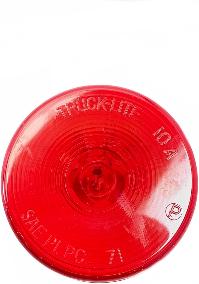 Truck-Lite Marker Clearance Red Round 2.5" | 10 Series Incandescent 12V | PL-10 Connector | Exterior Signal Lamp for Trailers and Trucks | Light for Commercial Vehicles
