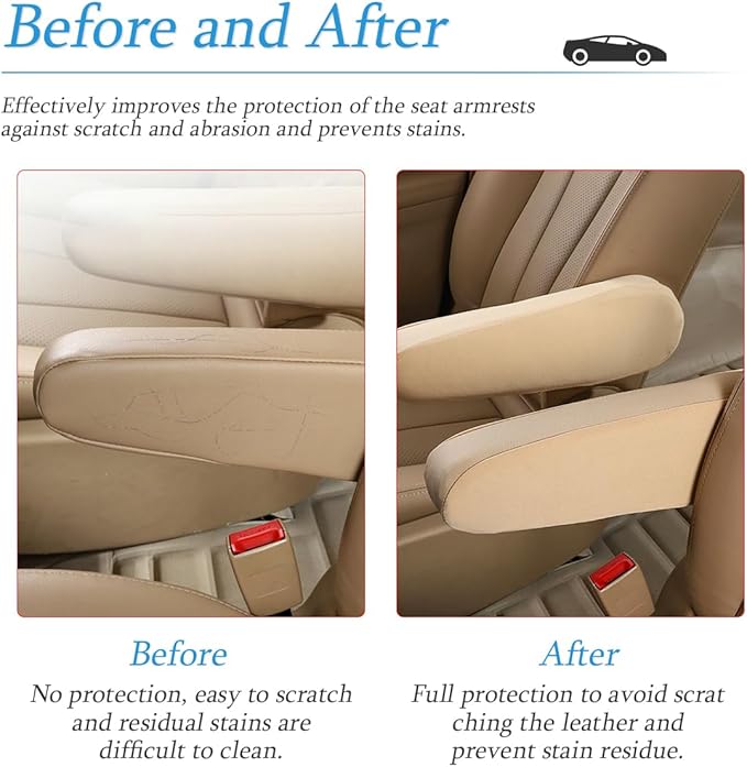 AUCELI 2 Pcs Car Front Seat Armrest Covers, Cloth Fabric Armrest Protectors, Direct Replacement Center Console Lid Armrest Cover Skin, Universal Accessories for Car, SUV, Truck and Van
