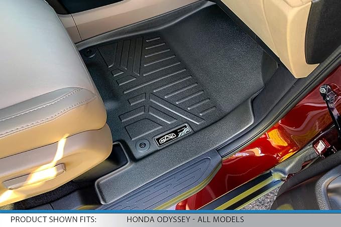 SMARTLINER Custom Fit Floor Mats 2 Row Liner Set for 2018-2025 Honda Odyssey
