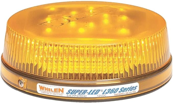 Whelen Engineering L32 Super-LED Beacon - SAE Class 1 Certified - 28 Flash Patterns - 5-Year Warranty - Amber