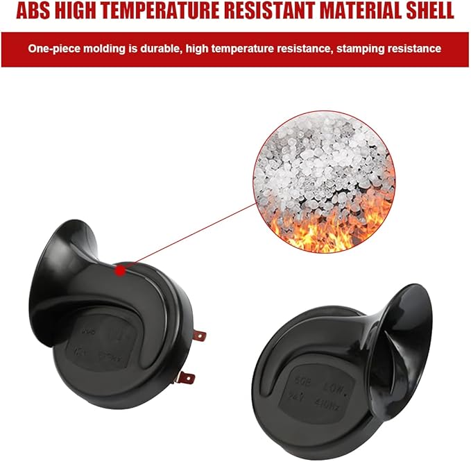 Super Loud Train Horns, Car Waterproof Durable Air Electric Snail Horn, 12V Raging Sound Air Horns Replacement Kit, Automotive Accessories Universal for Car, Motorcycle, Truck, Bike, Boat (Black)