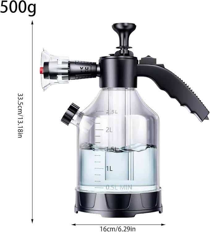 Foam Sprayer - Pressure Pump, Car Wash Nozzle | Handheld Watering Bottle for Pet Bathing, Garden Lawn Cleaning, Outdoor Vehicle Shampoo Spray Tool Household Rinsing Supplies Auto Care Garage