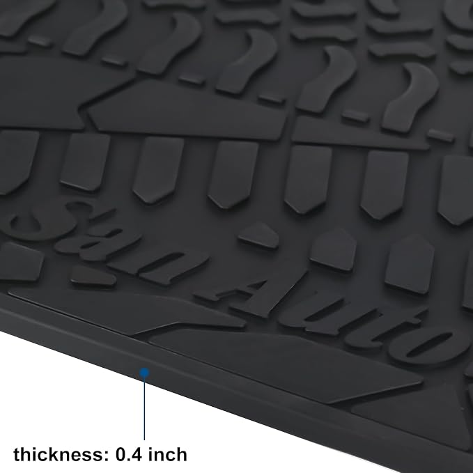 Car Floor Mat for Jeep Wrangler Sahara Rubicon JK 4 Door 2014 2015 2016 2017 2018 Full Set 4 Pieces Custom Fit Black Red Rubber Auto Floor Liner Mat All Weather Heavy Duty Odorless