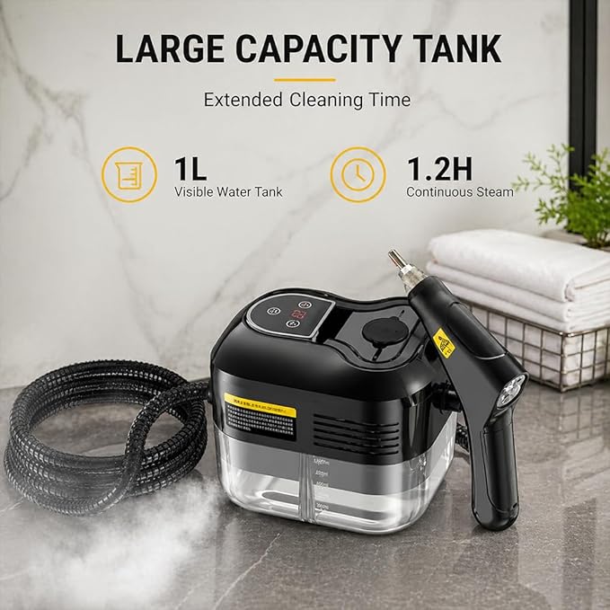 2500W Handheld High-Temperature Pressurized Steam Cleaner, Professional High-Pressure Rapid-Heating Steam Cleaner, Steam Cleaner For Car, Kitchen, Bathroom, Furniture, Windows (Red)