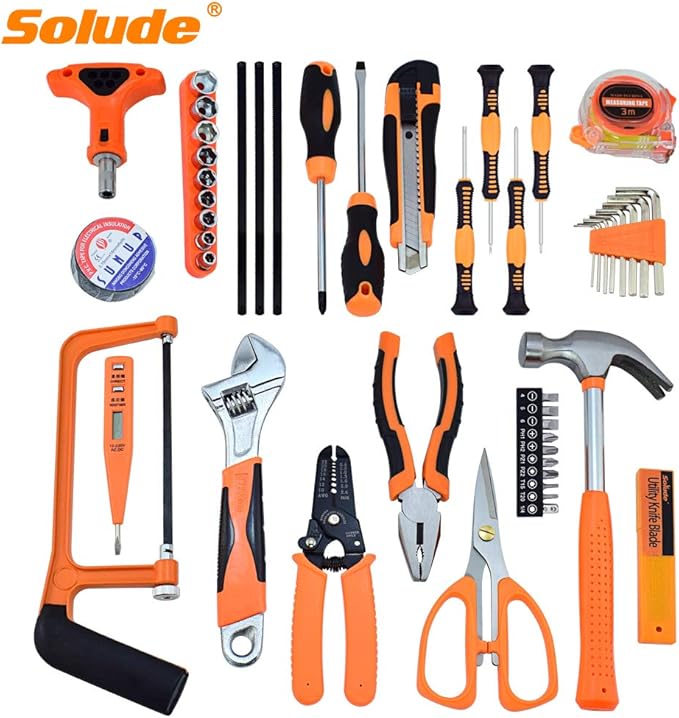 Tool Set,48-Piece Home Tool Kit for Men Women Homeowner,Household Basic Tool Set with Case for Home Maintenance and DIY Projects