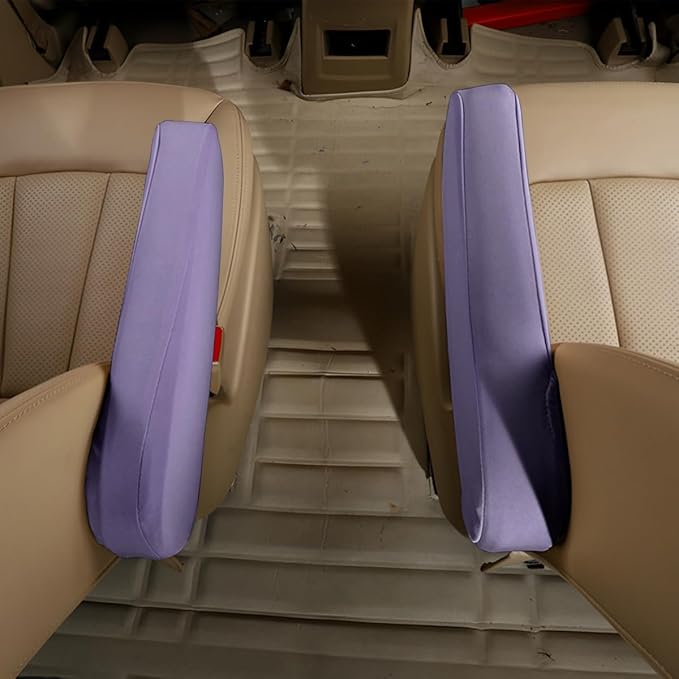 AUCELI 2 Pcs Car Front Seat Armrest Covers, Cloth Fabric Armrest Protectors, Direct Replacement Center Console Lid Armrest Cover Skin, Universal Accessories for Car, SUV, Truck and Van (Purple)