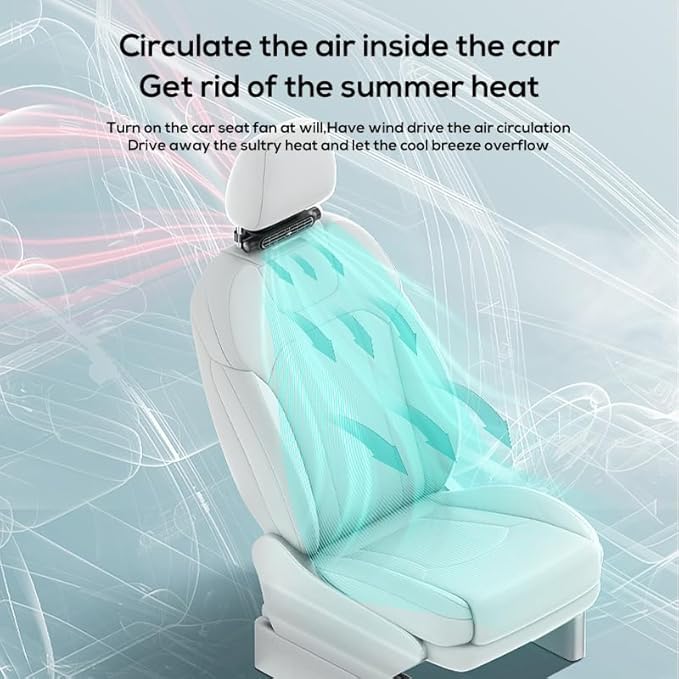 Car Fan for Driver and Passenger's Seat - Mini Portable USB Backseat Cooling Fan Kids Baby Quiet headrest Neck Fan Accessories with 3 Adjustable Wind Speeds for All Cars Vehicle Jeep Van RV Truck