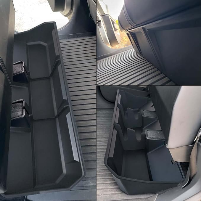 MAXDOM Underseat Storage Fit for 2024-2025 Tesla Cybertruck Rear Under Seat Organizer Box (Black, For Cybertruck)