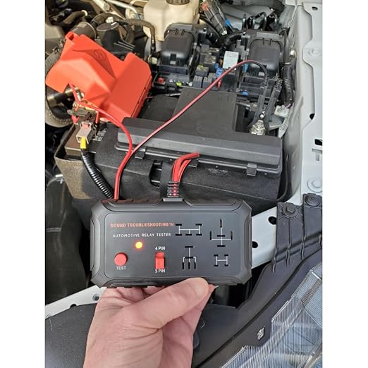 Automotive Relay Tester - 4 & 5 Pin 12V Auto Diagnostic Tool, Small Handheld DIY Car Tester with Battery Clips, Relay Testing Kit, Electrical Systems Tool | Patented