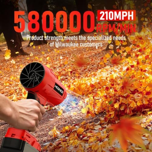 Cordless Leaf Blower Compatible with Milwaukee 18V Battery, 720 CFM 180 MPH Handheld Turbo Jet Blower with 4 Nozzles for Yard Care, Car Drying, Electric Blower (Tool Only)