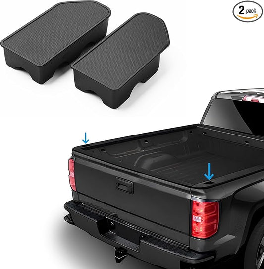 Shademax Custom Fit for Stake Pocket Covers 2014-2018 GMC Sierra 1500 Chevy Silverado 1500/2500/2500HD/3500 Truck Bed Rail Stake Truck Tonneau Covers Stake Pocket Hole Plugs Caps 2PCS