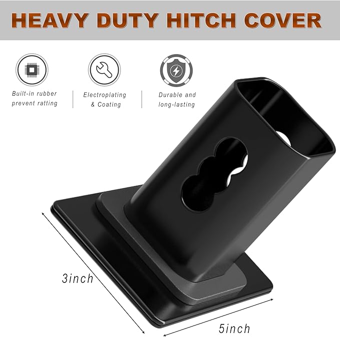 Heavy American Flag Metal Trailer Hitch Cover for 2 Inch Receivers,Tow Hitch Covers 2 Inch for Truck Accessories (with 5/8-Inch Pin Diameter Trailer Hitch Lock)