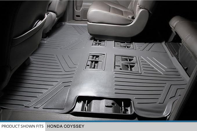 SMARTLINER Custom Fit Floor Mats 3 Row Liner Set for 2011-2017 Honda Odyssey