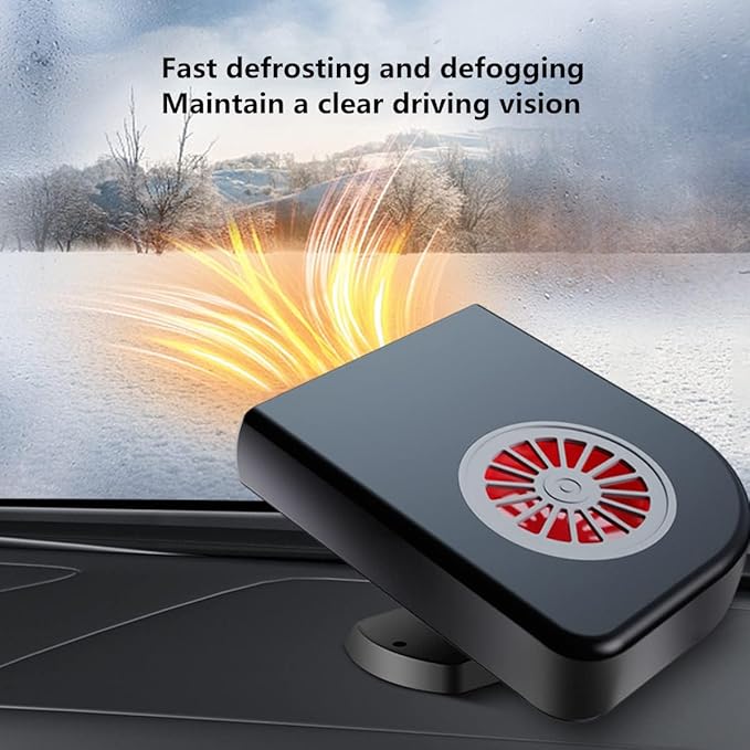 Portable Car Heater Fan, Car Defroster Defogger Heater, 12V 150W 2 in 1 Heating and Cooling Car Heater Defroster Anti-Fog, 360 °Rotatable Windshield Demister Defroster Plug in Cigarette Lighter