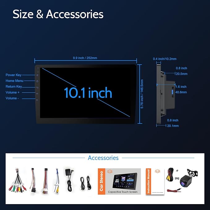 Haudio 10.1 Inch Double din car Screen,with wireles CarPlay and Android Auto,HD Touch Screen Car Stereo with Mirror Link, Bluetooth 5.0, Backup Camera, AUX,FM/AM Transmitter|Double din carplay Radio