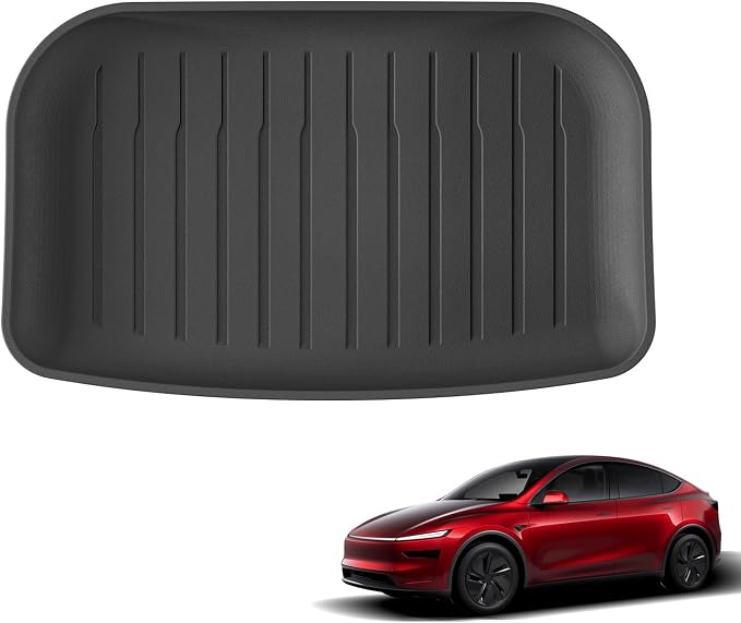 Rear Trunk Lower Storage Mat for 2021-2024 2025 2026 Tesla Model Y Juniper 5-Seats All Weather TPE Rear Frunk Mat Accessories Interior Black