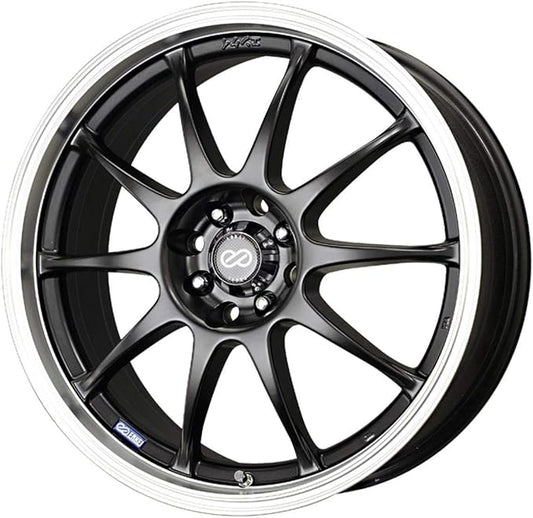 16x7 Enkei J10 (Matte Black w/ Machined Lip) Wheels/Rims 5x100/114.3 (409-670-12BK)