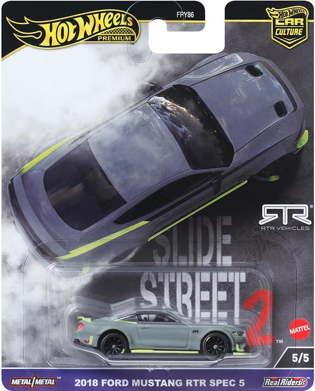 Hot Wheels 2024 Car Culture Slide Street 2 – 5-Pack (FPY86-959H) | Nissan Z, Lamborghini Huracán, GR Corolla, 240SX, Mustang RTR | 1:64 Die-Cast Vehicles for Collectors & Kids Ages 3+
