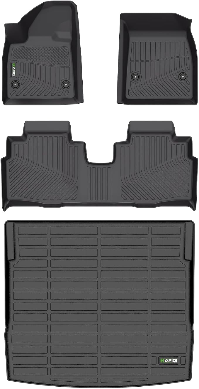 HAFIDI® Floor Mats & Cargo Liner Set Fit for 2025-2026 Cadillac optiq All Weather Protection TPE Anti-Slip Automotive Full Set Floor Liners Custom Accessories - Black
