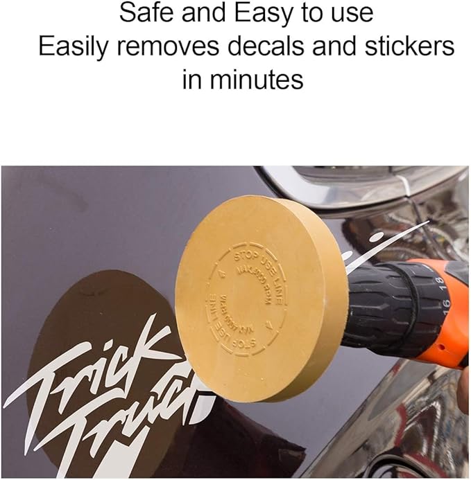S SATC Decal Eraser Wheel Adhesive Remover Tool with Drill Adapter 4 Pack Rubber Wheel Decal Remover for Drill Emblem Removal Tool for Auto Body Metal Glass