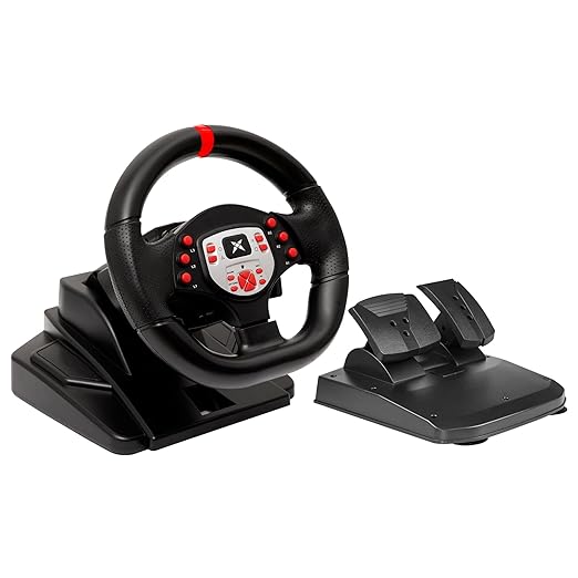 DOYO Racing Wheel - Gaming Steering Wheel for PC, 180 Degree Universal Usb Car Sim Race Steering Wheel with Pedals for PS4, PS3, Xbox Series X|S, Xbox One, Switch - Height & Tilt Adjustable