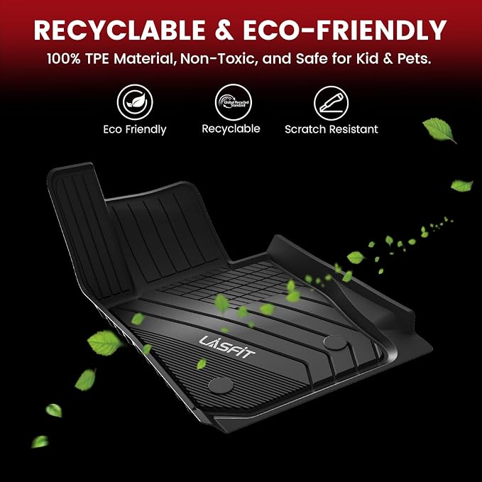 LASFIT Floor Mats Fit for 2020-2025 2026 BMW X6 G06 M M50i M60i sDrive40i xDrive40i, Custom Fit TPE All Weather Waterproof Floor Liners Front & Rear Rows Car Mat, Black