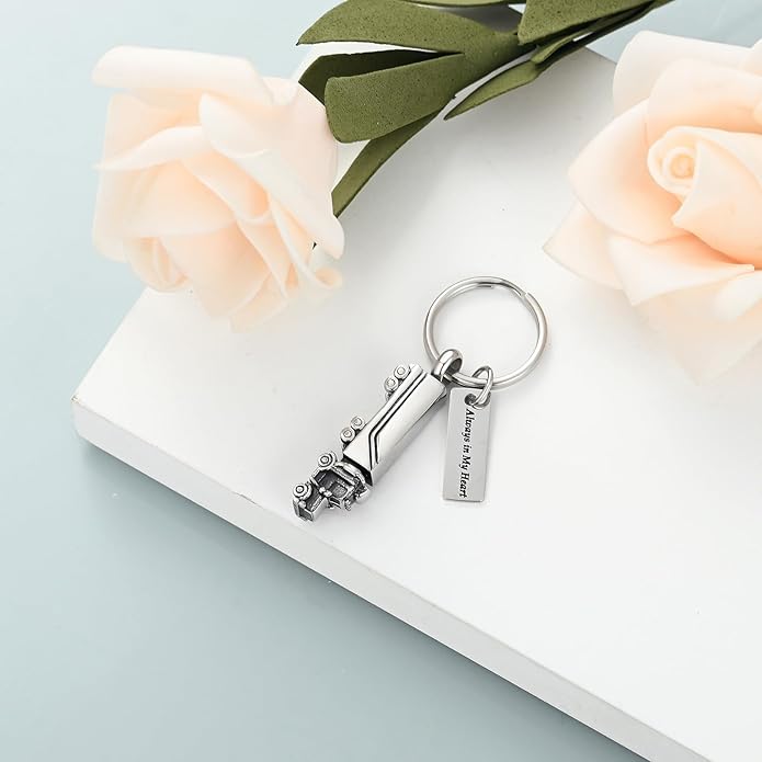 Urn Necklace for Ashes 18 Wheeler Semi Truck Cremation Jewelry for Men Memorial Urn Pendant Ashes Locket Necklace Keepsake Gifts